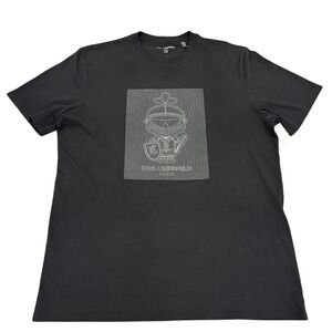 KARL LAGERFELD PARIS Armored Logo‎ Short Sleeve Tee Size Large NWOT
